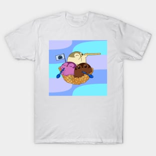 Penguinscoops - waffle boat T-Shirt